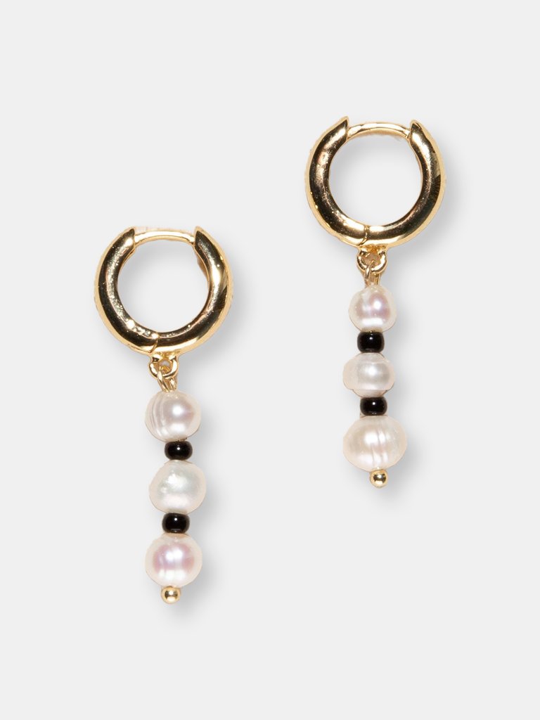 Victoria Earrings - Gold/White