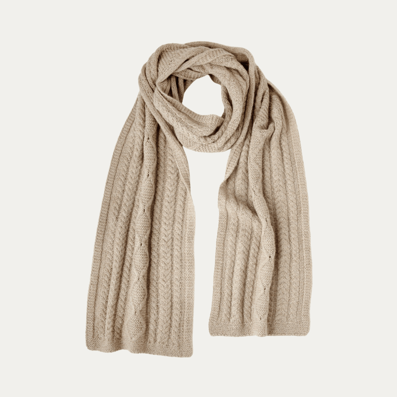 Johanna Howard Home Howard Cable Scarf In Brown