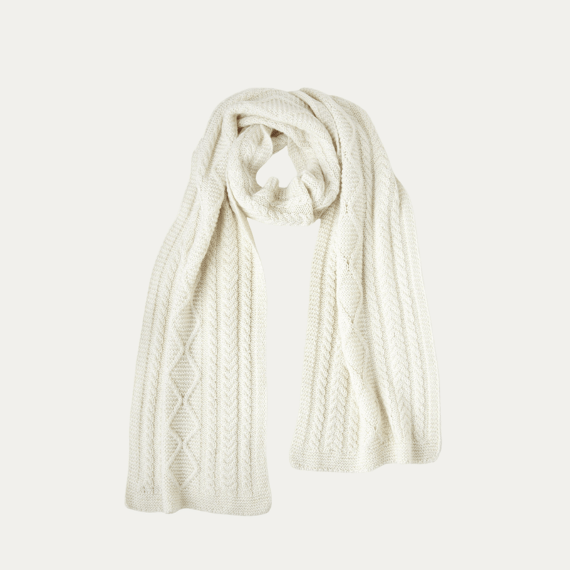 Johanna Howard Home Howard Cable Scarf In White