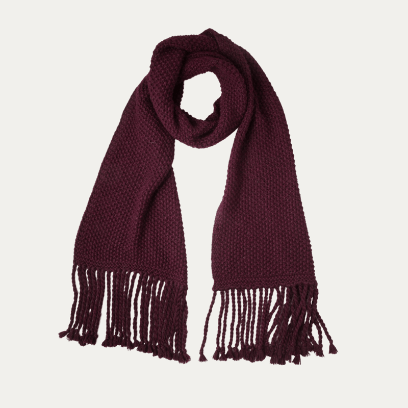 Johanna Howard Home Large Tuck Stitch Scarf In Red