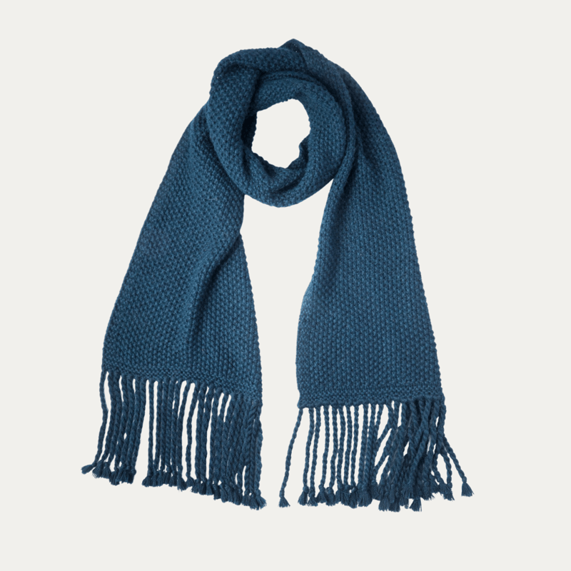 Johanna Howard Home Large Tuck Stitch Scarf In Blue