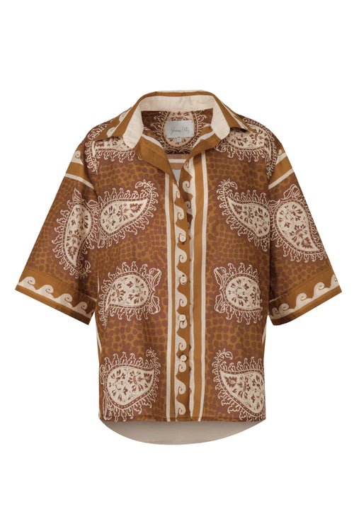 Johanna Ortiz Paisley Situation Shirt In Brown In Black