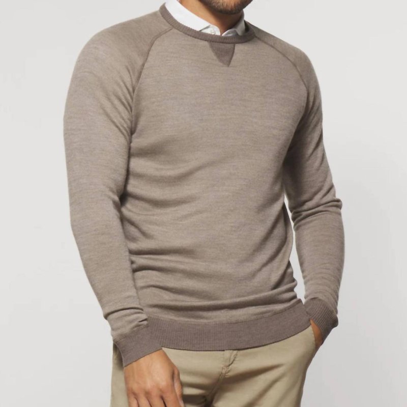 Johnnie-o Boggs Merino Wool Crew Neck Sweater In Brown