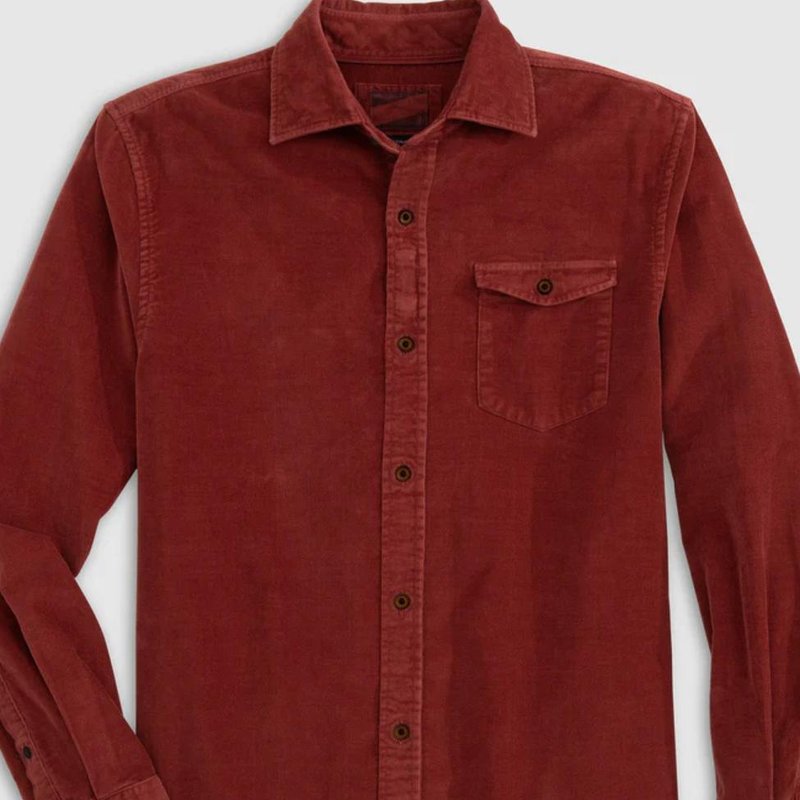 Shop Johnnie-o Kodiak Hangin' Out Corduroy Shirt In Red