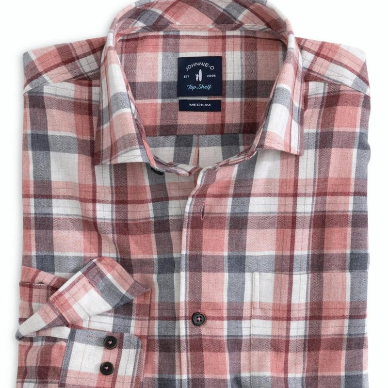 Shop Johnnie-o Men's Ashburn Top Shelf Button Up Shirt In Red