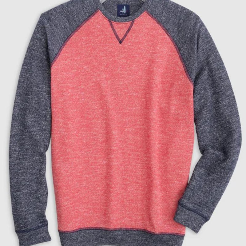 Shop Johnnie-o Men's Dan Colorblock Crewneck Sweatshirt In Red