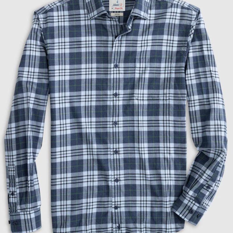 Shop Johnnie-o Men's Tomkins Hangin'-out Button Up Shirt In Blue