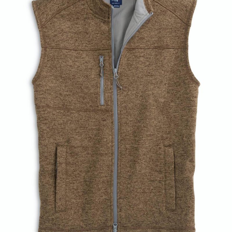 Shop Johnnie-o Men's Wes Full Zip Vest In Brown
