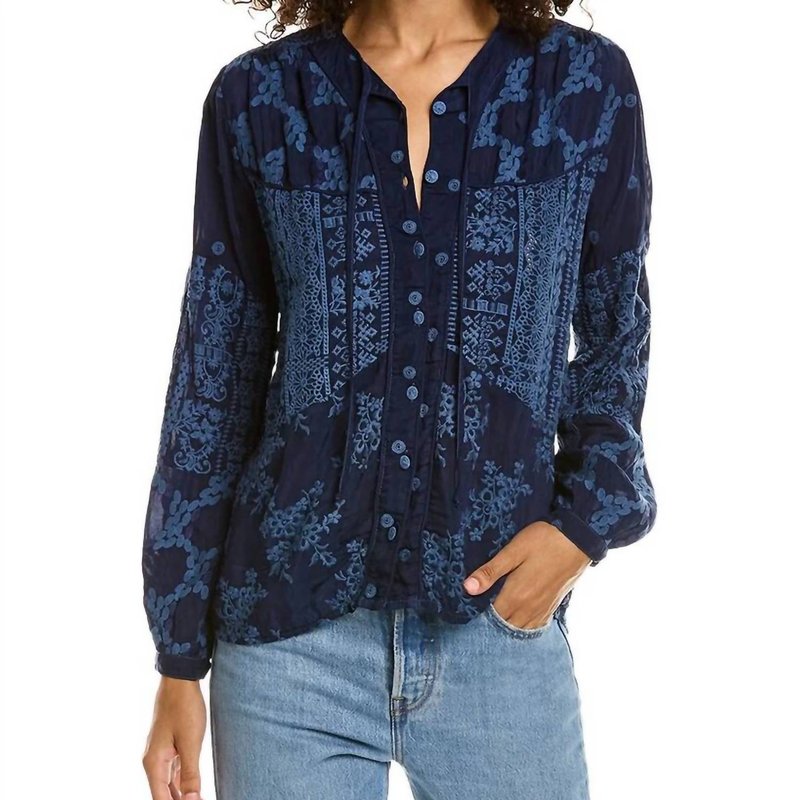 Shop Johnny Was Alistair Amiee Floral Tunic In Blue
