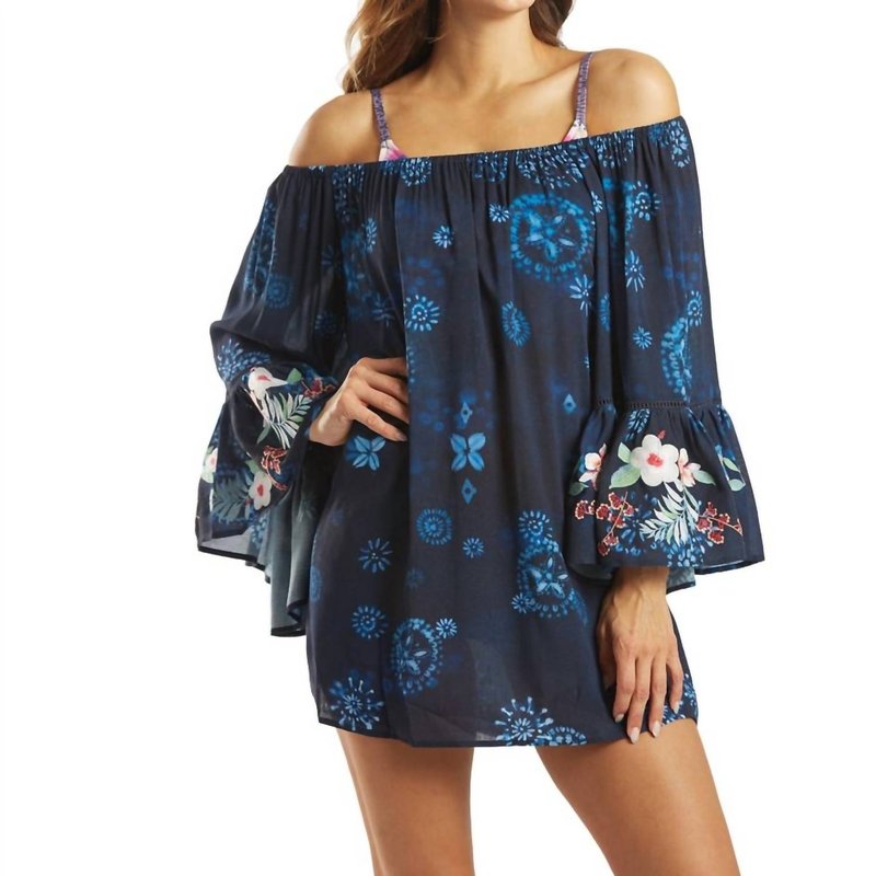Shop Johnny Was Annia Off The Shoulder Cover Up In Blue