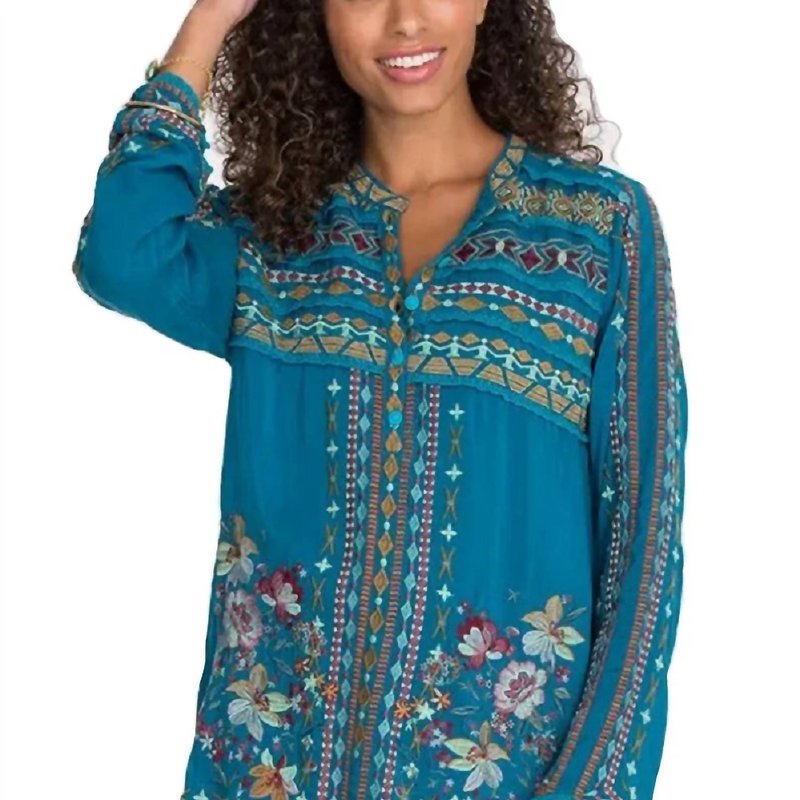 Shop Johnny Was Dover Blouse Top In Blue