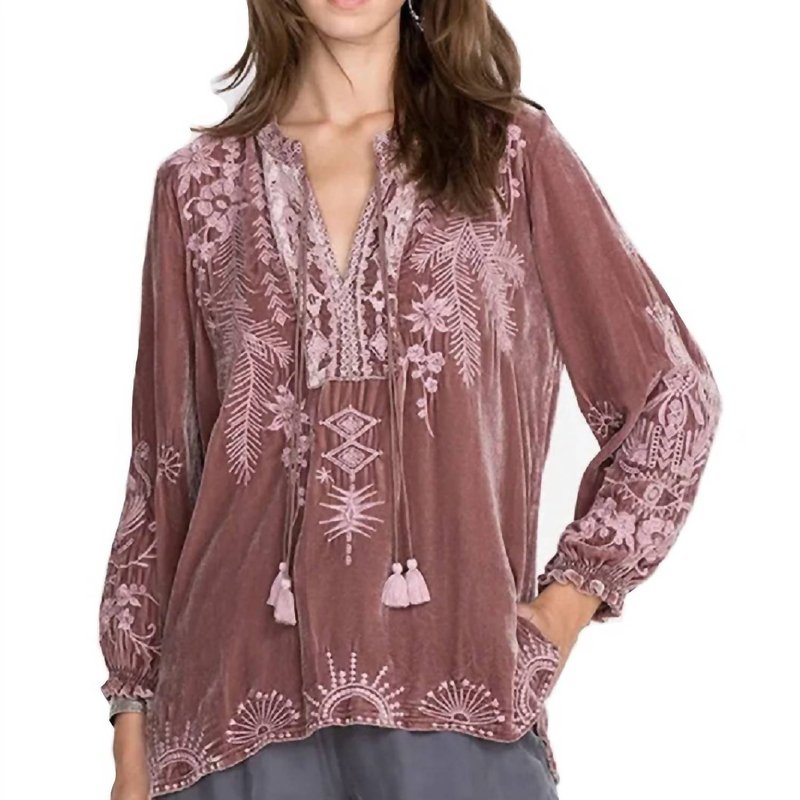 Shop Johnny Was Dylan Double Tassel Peasant Blouse In Pink
