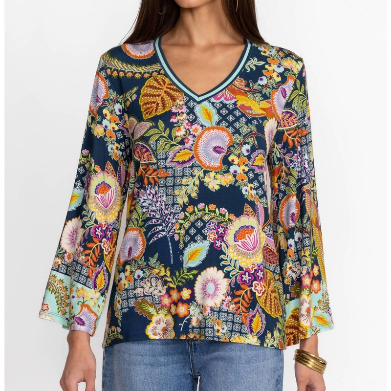 Shop Johnny Was Favorite Kimono Sleeve Blouse In Blue