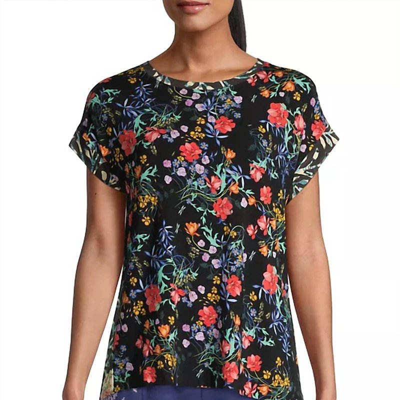 Shop Johnny Was Floral Kashim Relaxed Tee In Black