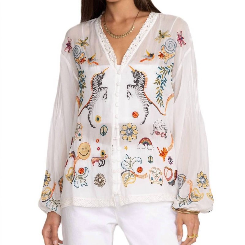 Shop Johnny Was Helen Blouse In White