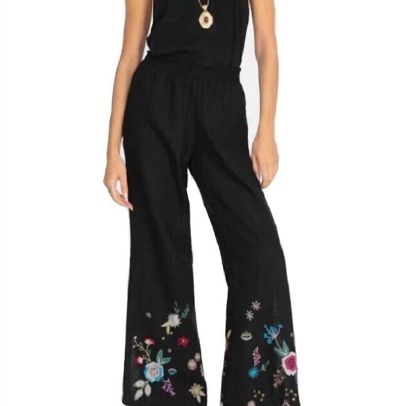 Shop Johnny Was Martine Hight Slit Palazzo Pant In Black