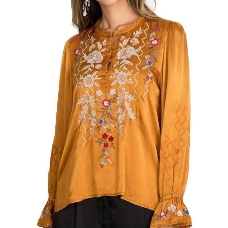 Shop Johnny Was Roma Victorian Prairie Blouse In Brown