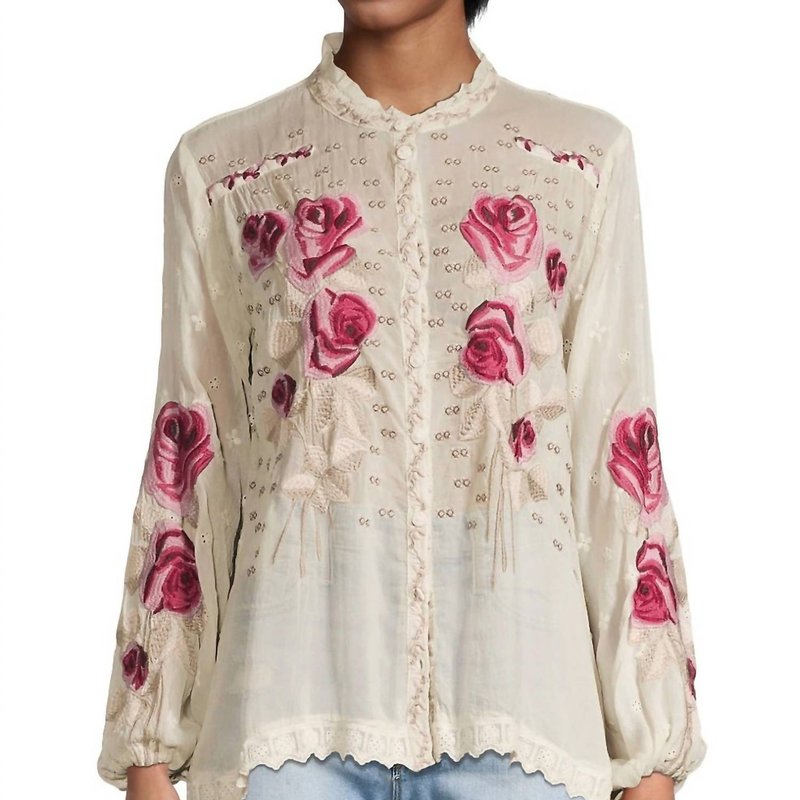 Shop Johnny Was Rosalia Blouse Top In White