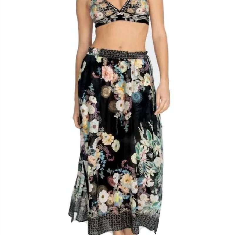 Shop Johnny Was Side Tie Maxi Skirt In Black