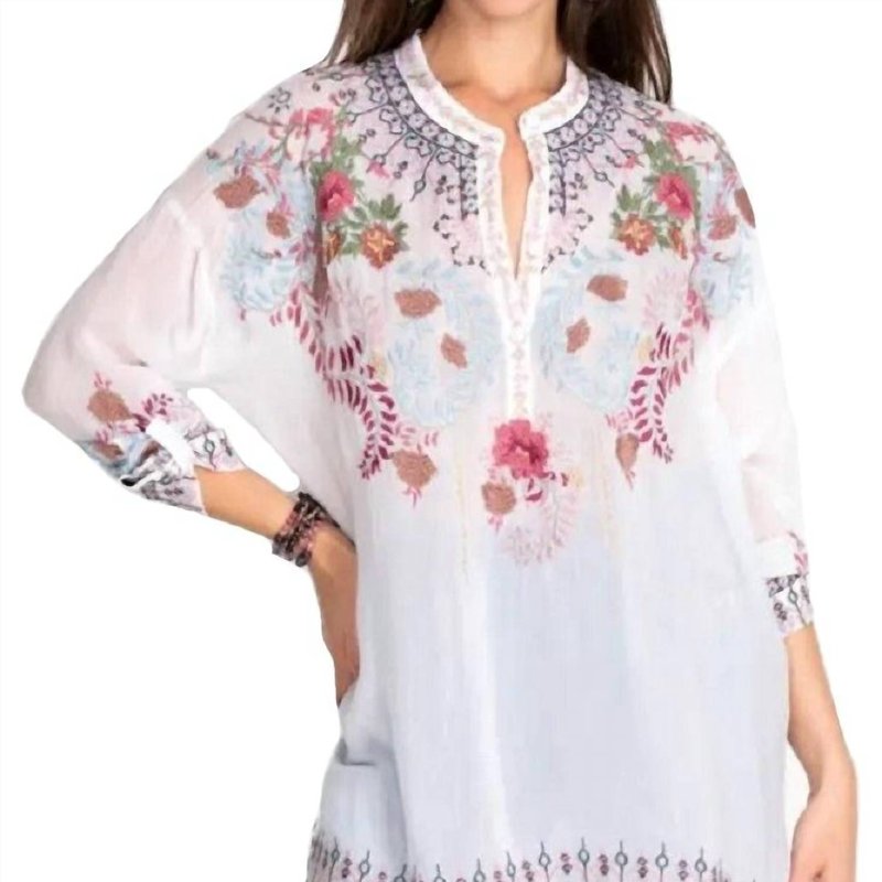 Shop Johnny Was Sundae Tunic Top In White