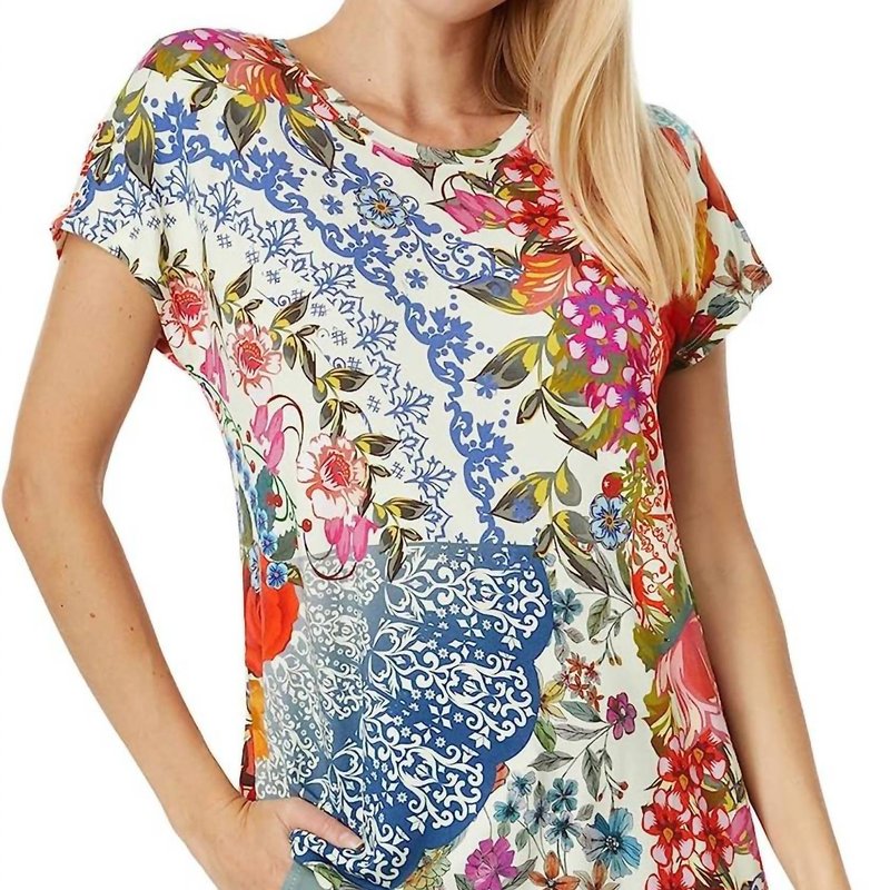Shop Johnny Was Tango Relaxed Dolman Sleeve Tunic In Blue