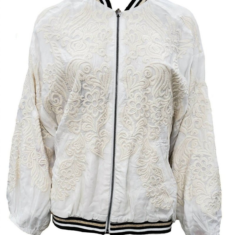 Shop Johnny Was Women's Kitty Reversible Bomber Jacket In White