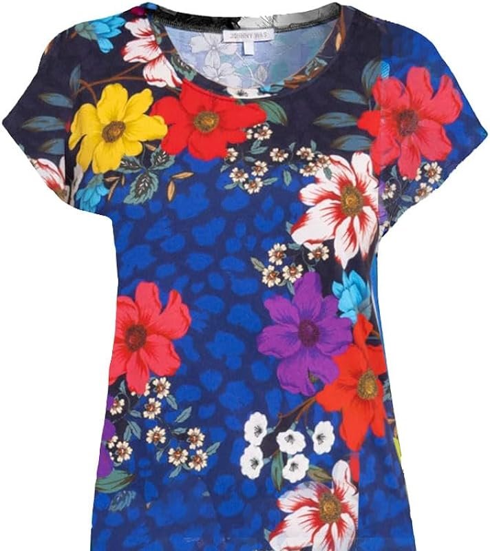 Shop Johnny Was Women's Multi Color Archimal Floral Print Cap Sleeve Dress In Blue