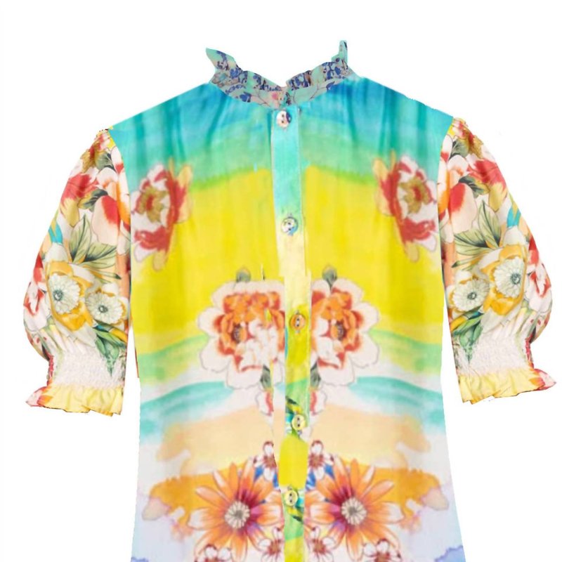 Johnny Was Women's Tiedyer Leila Top Blouse In Yellow