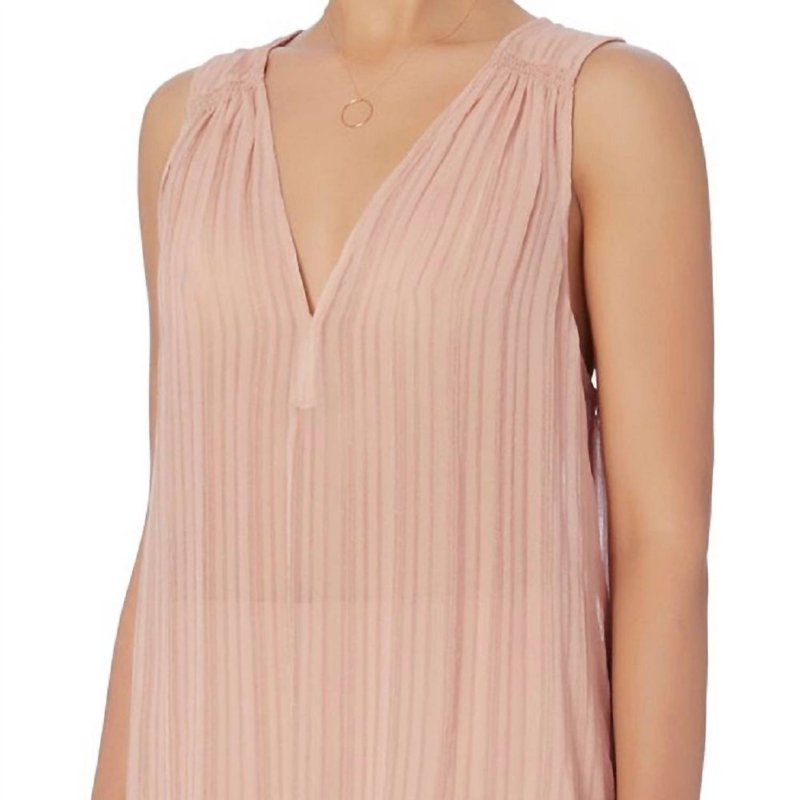 Shop Joie Ankenmen Sheer V-neck Ruched Sleeveless Blouse In Pink