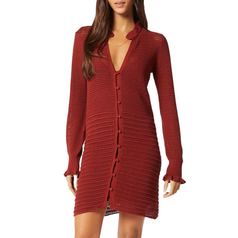 Shop Joie Torrens Cotton Sweater Dress In Red