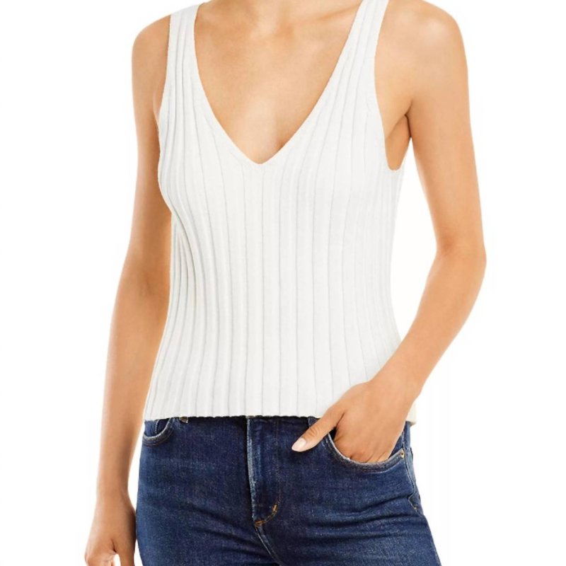 Joie Wassily Ribbed Knit Tank Top In White