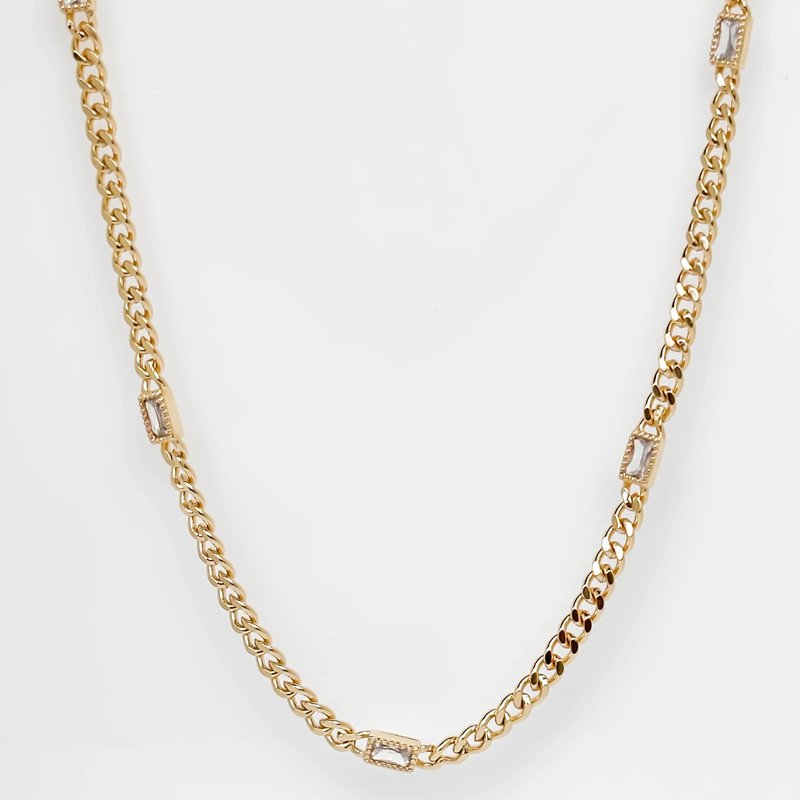 Shop Jonesy Wood Dawson Curb Chain Necklace In Blue