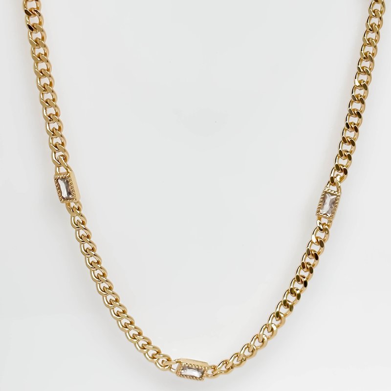 Jonesy Wood Dawson Curb Chain Necklace In White