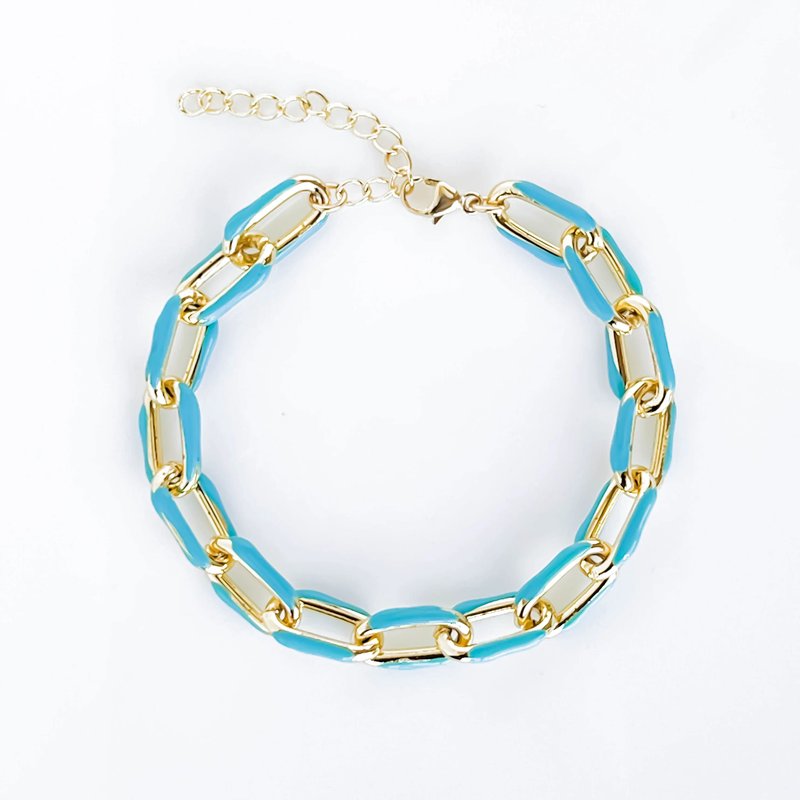 Jonesy Wood Eloise Chain Link Bracelet In Blue