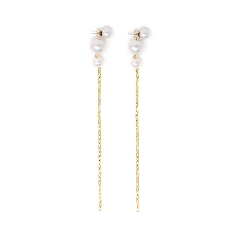 Joomi Lim 2-part Pearl Earrings W/ Chains In Gold