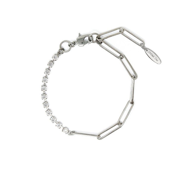 Joomi Lim Asymmetrical Chain & Crystal Anklet In Grey