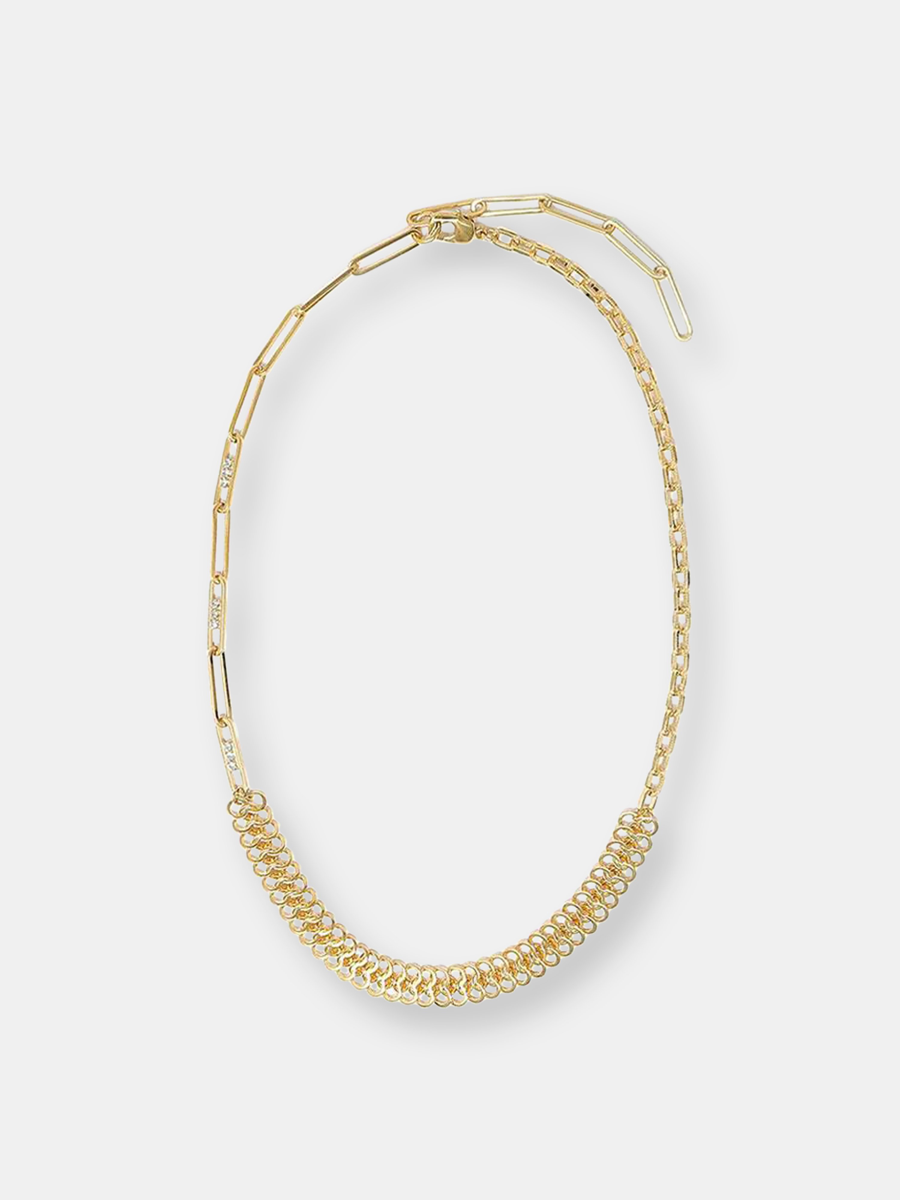 Joomi Lim Asymmetrical Chain & Crystal Link Necklace In Gold