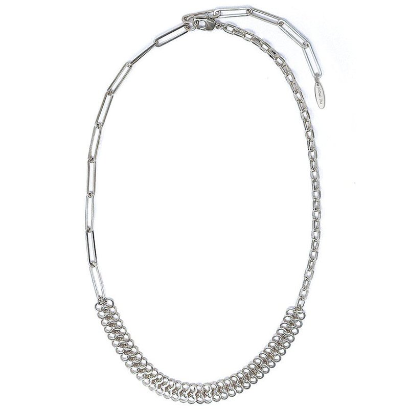 Joomi Lim Asymmetrical Chain Necklace In Grey