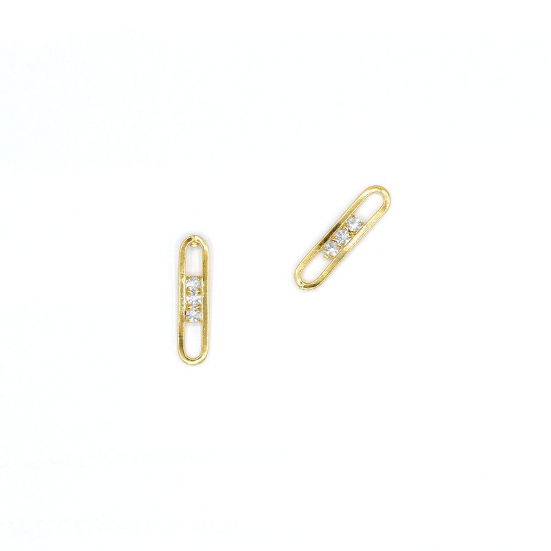 Joomi Lim Asymmetrical Crystal Link Earrings In Gold