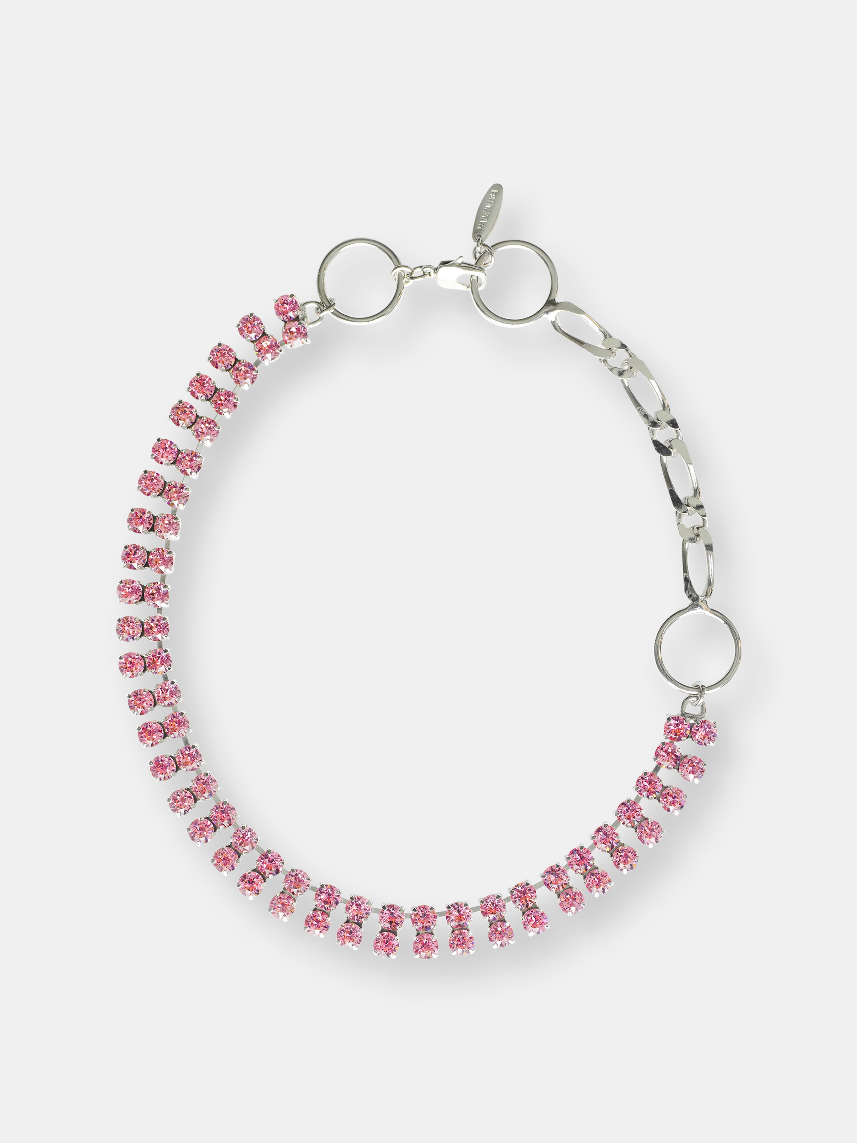 Joomi Lim Chain, Hoop & Crystal Necklace In Pink