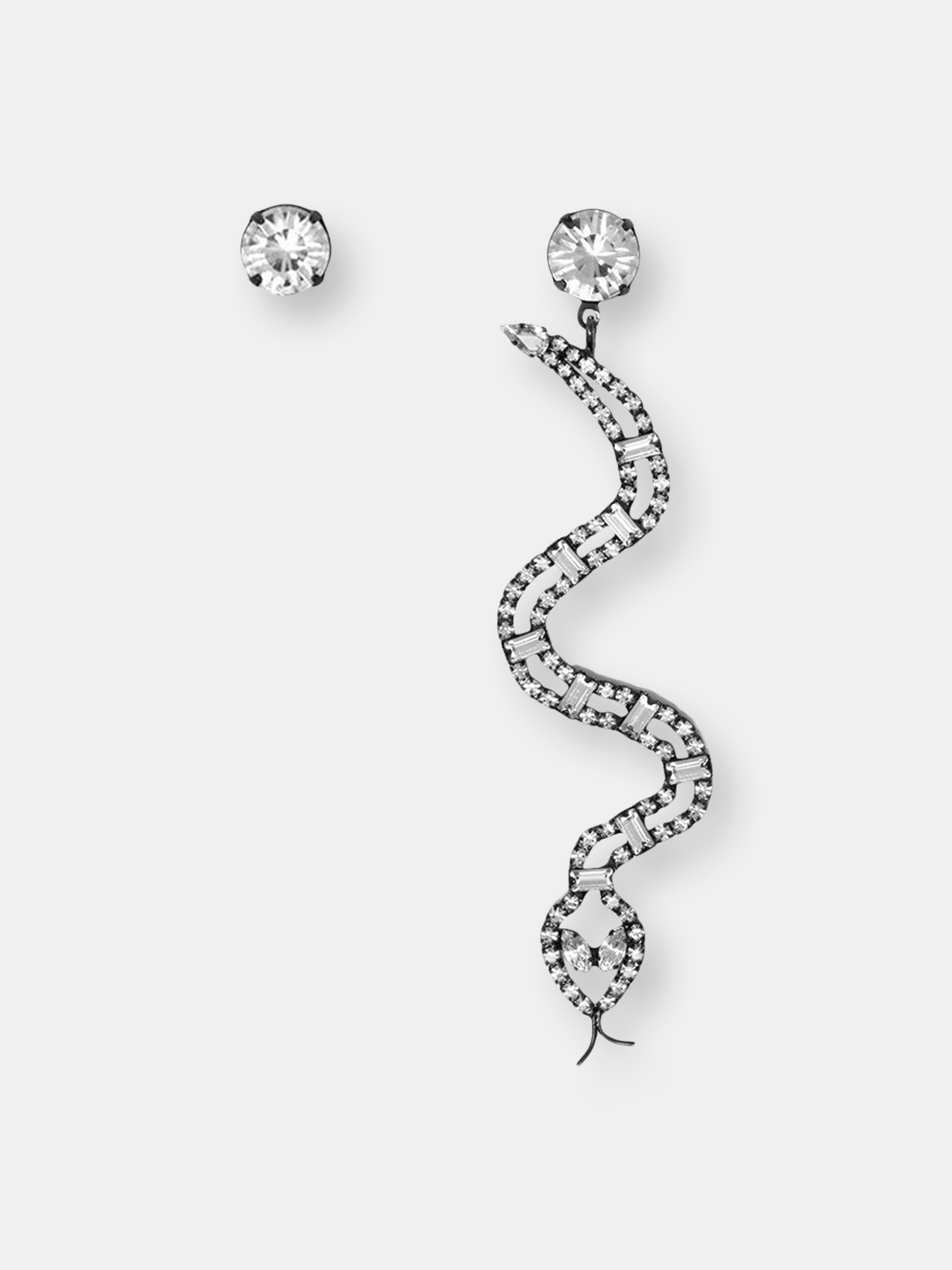 Joomi Lim Cobra Crystal Earrings In Grey
