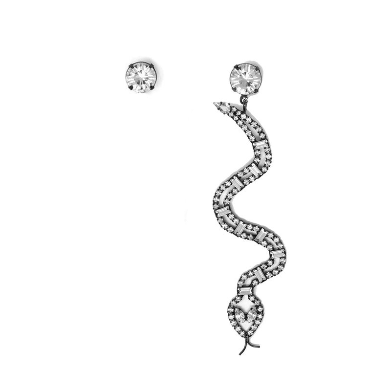 Joomi Lim Cobra Crystal Earrings In Grey
