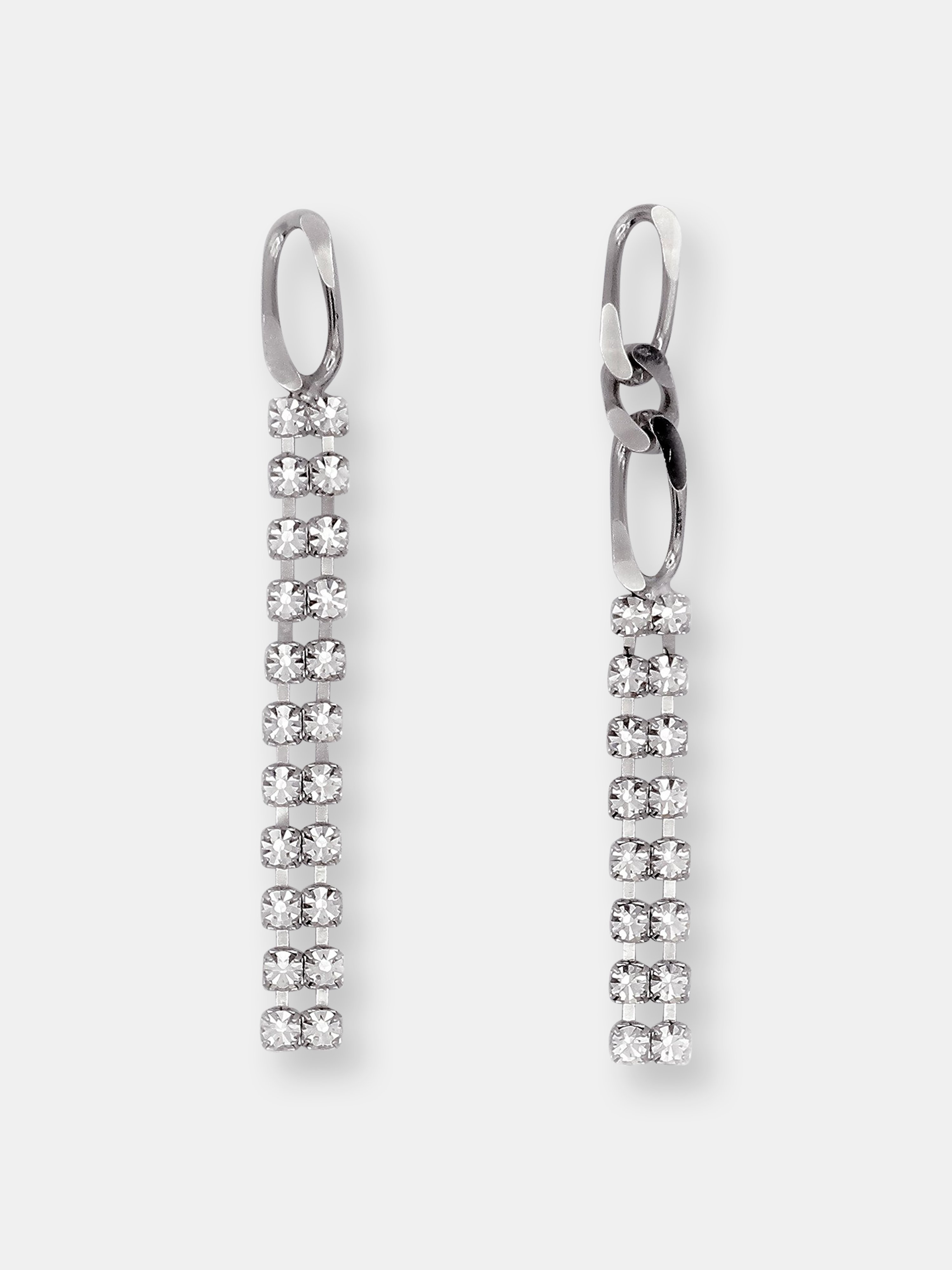 Joomi Lim Crystal & Chain Earrings In Grey