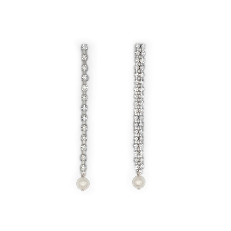 Joomi Lim Crystal & Pearl Earrings In Grey
