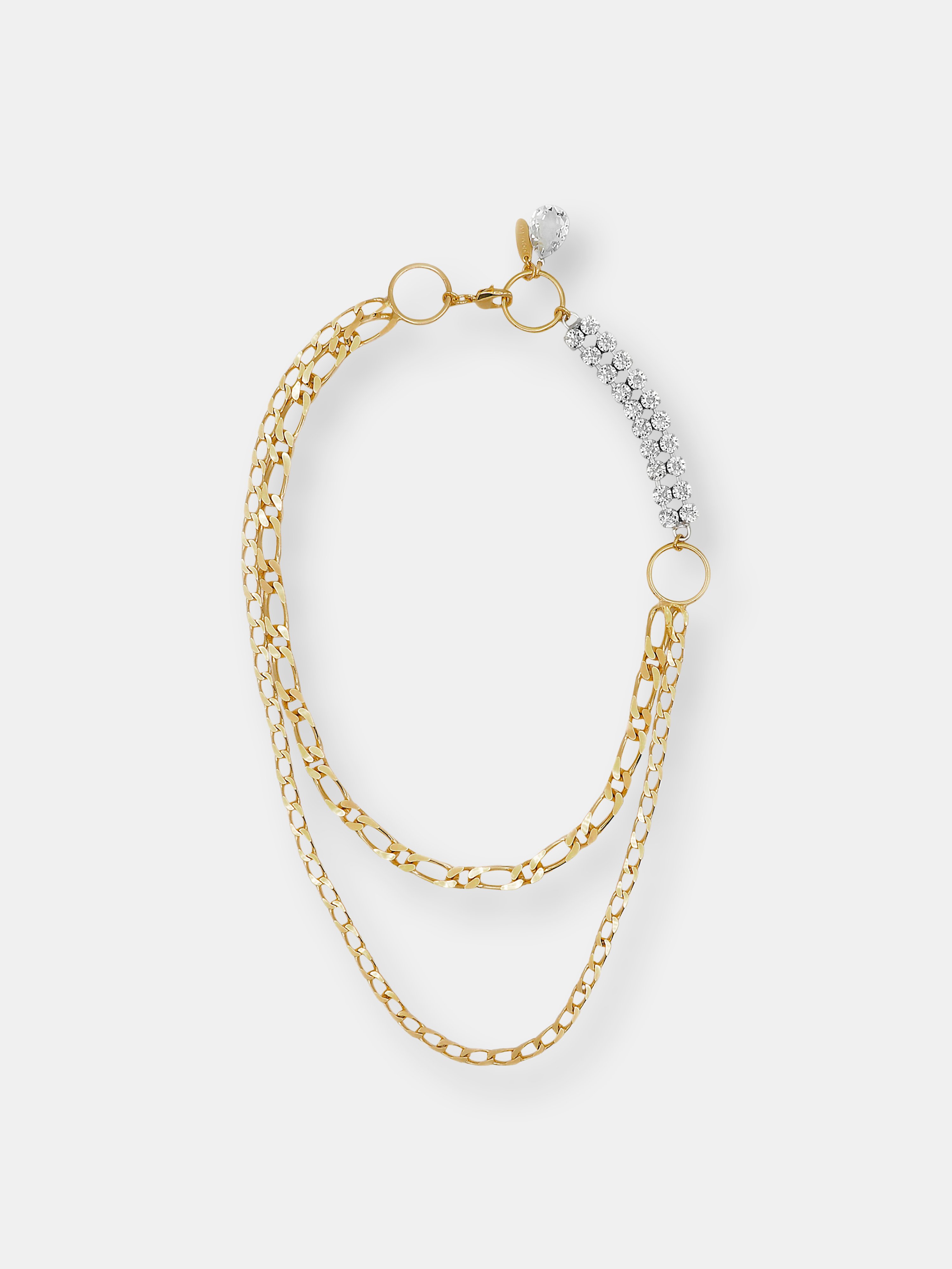 Joomi Lim Double Chain, Hoop & Crystal Necklace In Gold