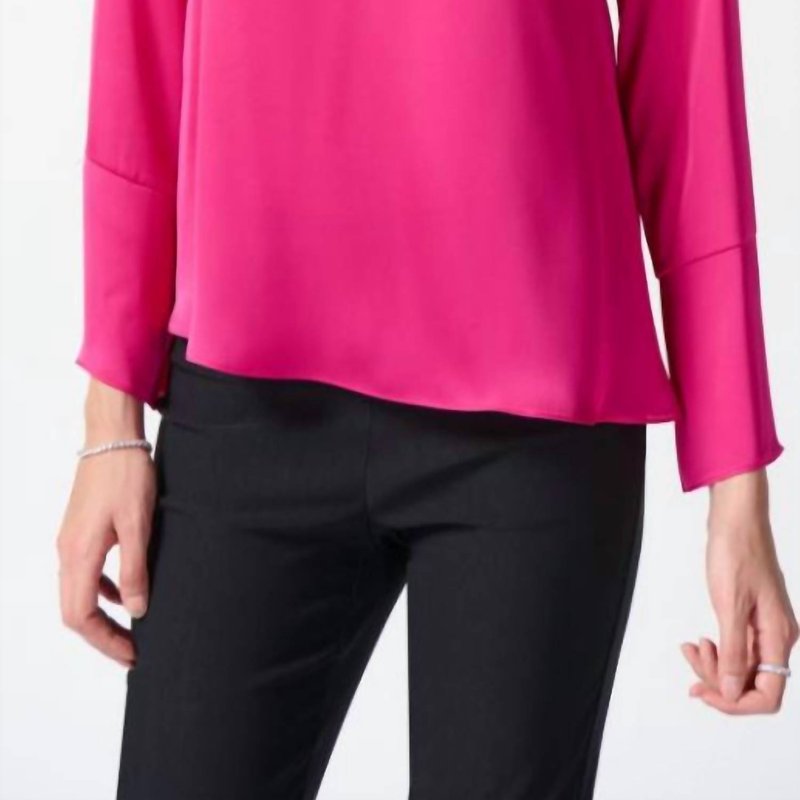 Joseph Ribkoff Flared Top With Necklace Chain In Pink