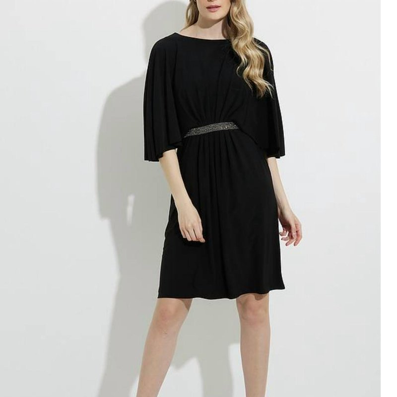 Shop Joseph Ribkoff Flutter Sleeve Dress In Black