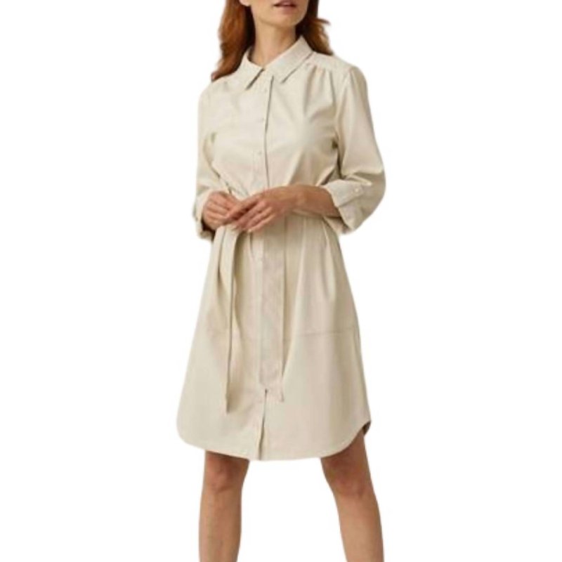 Shop Joseph Ribkoff Leatherette Shirt Dress In White
