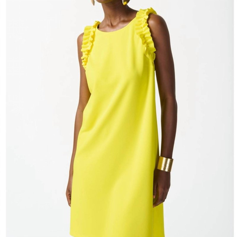 Shop Joseph Ribkoff Scuba Crepe Sleeveless Straight Dress In Yellow