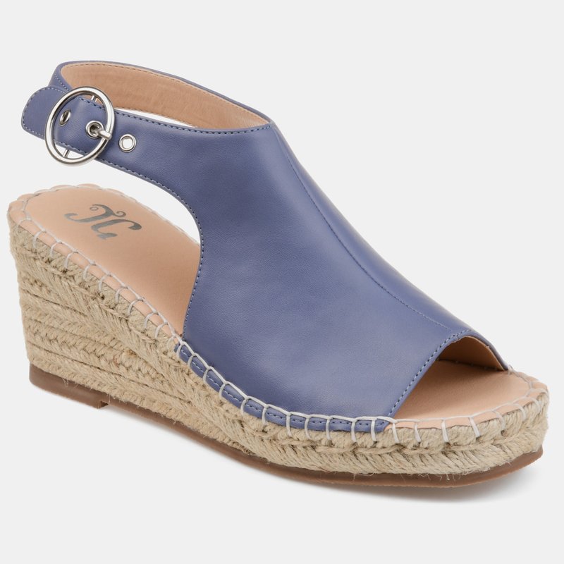 Journee Collection Women's Crew Wedge Sandal In Blue